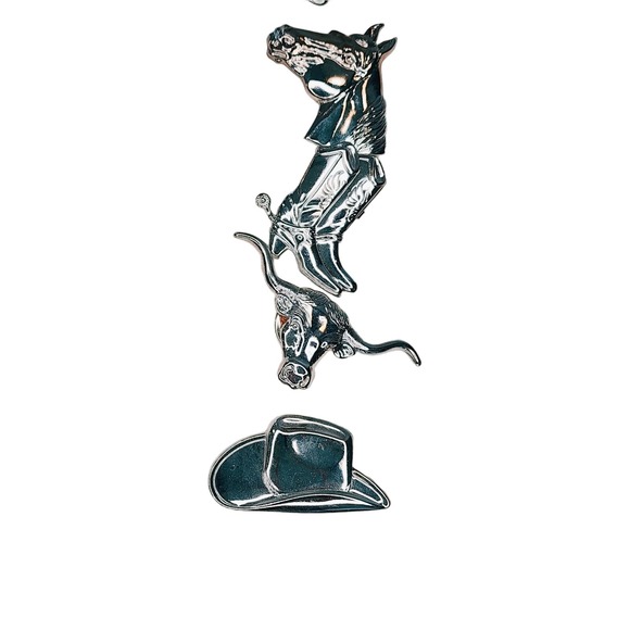 NEW Vintage 90s Western Shirt Button Covers Texas Rodeo Cowgirl Country Music - Picture 2 of 7